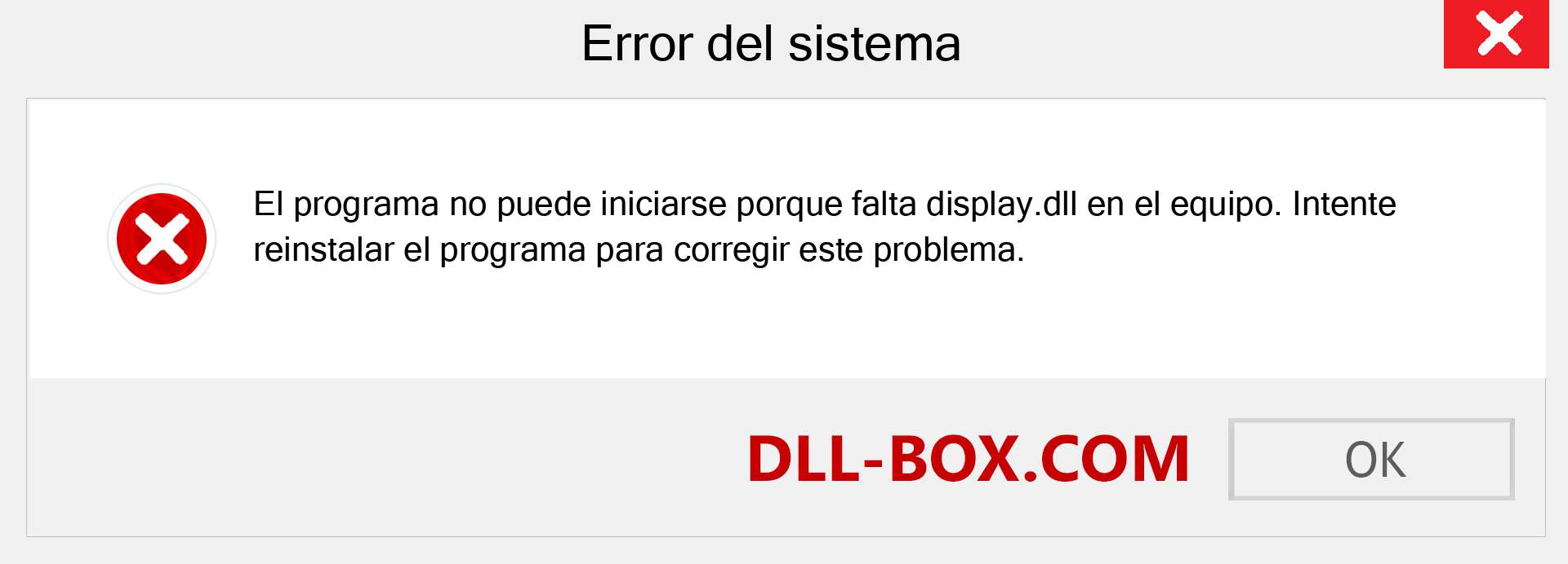 ¿Falta el archivo display.dll ?. Descargar para Windows 7, 8, 10 - Corregir display dll Missing Error en Windows, fotos, imágenes